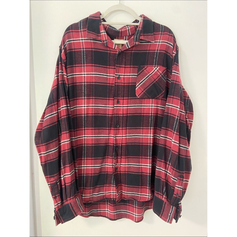 Telluride Red & Black Plaid Button-Up Flannel Shirt